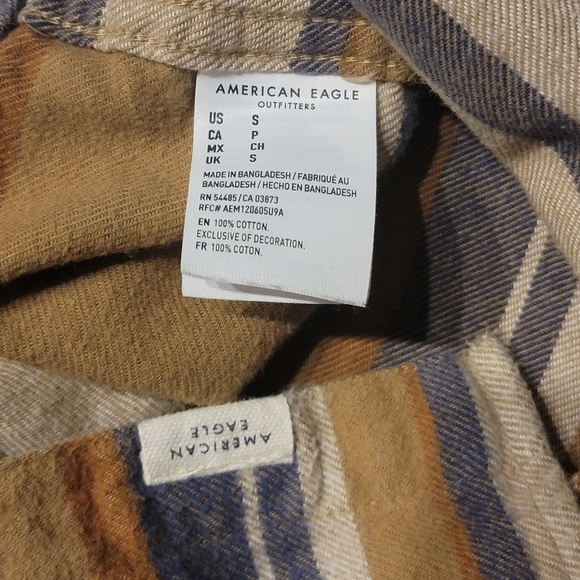 American Eagle Southwestern Twill Soft Flannel Shirt - Picture 6 of 7